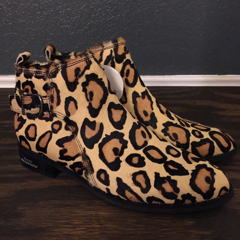 Blonde Tami Waterproof Leopard Ankle Boot